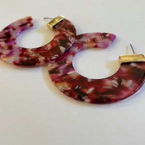 BaubleBar acrylic resin hoop earrings!